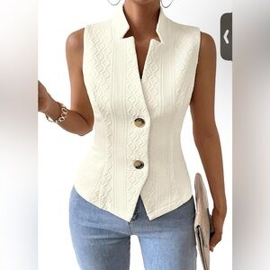 Mina Self 2025 Fall Sweater Vest Top Knit Stretchy Lightweight Slim Fully Lined